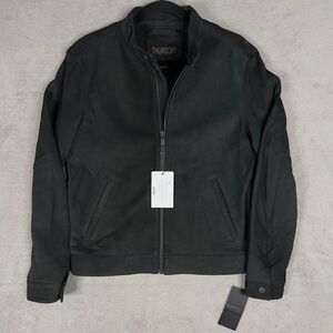 Thursday Boot Co Racer Jacket‎ Men's Small Athletic Suede Lamb Leather Black NWT